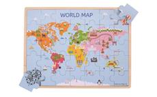Bigjigs Toys Dřevěná puzzle mapa světa 