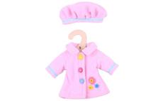 Bigjigs Toys Růžový kabátek s knoflíky pro panenku 28 cm 