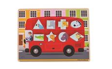 Bigjigs Toys Vkládací puzzle autobus se zvířátky 