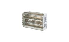Blok distribuční BED-418/80B, 4pól. (4x18), Cu, 80A, 500V AC/ DC, šedý, na DIN/ panel