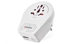 Cestovní univerzální adaptér EMOS P0055U pro cizince do střední Evropy, 1×USB-C, 1×USB-A