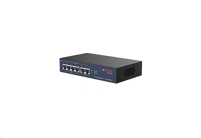 Čtyřportový 10/100 Mbps PoE switch s 2x 100 Mbps uplinkem, 4x port RJ45 PoE 802af/at, signalizace provozu pomocí LED diod, ochrana Čtyřportový 10/100 Mbps PoE switch s 2x 100 Mbps uplinkem, 4x port RJ45 PoE 802af/at, signalizace provozu pomocí LED diod, ochrana