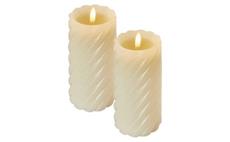 LED dekorace – vosková svíčka, 17 cm, 2x AAA, vnitřní, teplá bílá, 2 ks, časovač