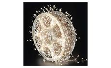 LED nano řetěz na cívce, měděný, 9,6 m, venkovní i vnitřní, teplá bílá, časovač