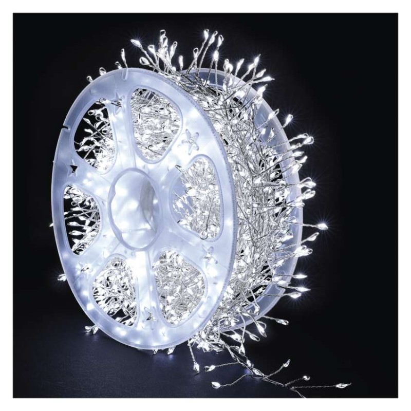 LED nano řetěz na cívce, stříbrný, 14,4 m, venkovní i vnitřní, studená bílá, časovač LED nano řetěz na cívce, stříbrný, 14,4 m, venkovní i vnitřní, studená bílá, časovač