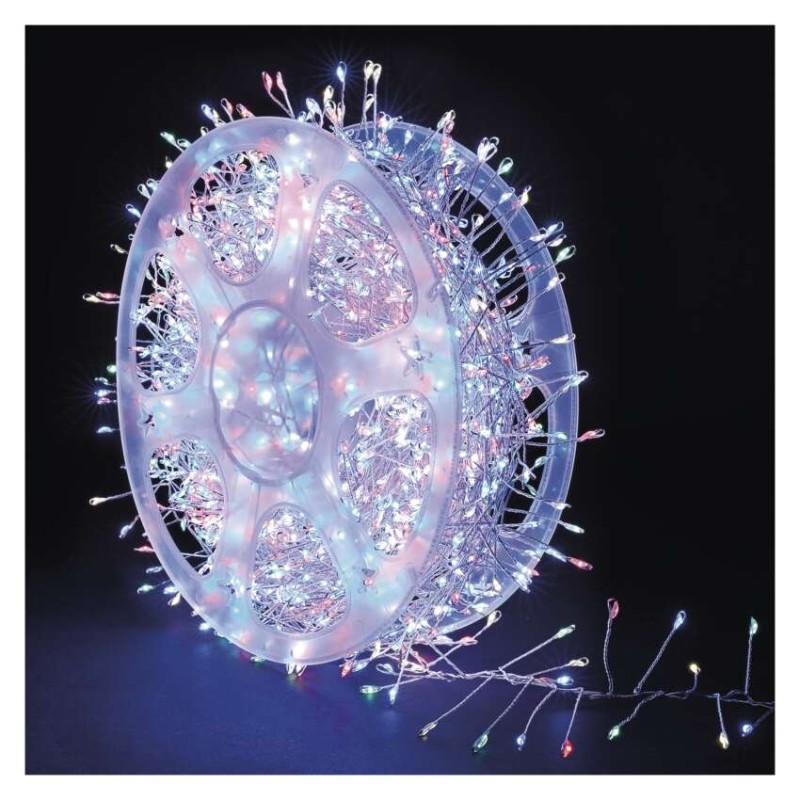 LED nano řetěz na cívce, stříbrný, 19,2 m, venkovní i vnitřní, multicolor, časovač LED nano řetěz na cívce, stříbrný, 19,2 m, venkovní i vnitřní, multicolor, časovač