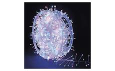 LED nano řetěz na cívce, stříbrný, 19,2 m, venkovní i vnitřní, multicolor, časovač