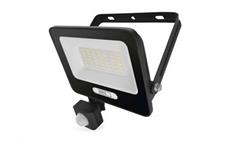 LED reflektor GLARO EMOS ZS2334B s pohybovým čidlem, 30 W, černý, IP54, 3000 lm, neutrální bílá