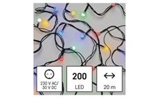 LED vánoční cherry řetěz – kuličky, 20 m, venkovní i vnitřní, multicolor, programy