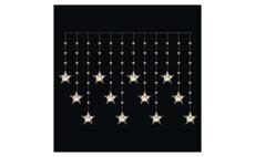 LED vánoční závěs – hvězdy, 170x85 cm, 3x AA, venkovní i vnitřní, teplá bílá, časovač