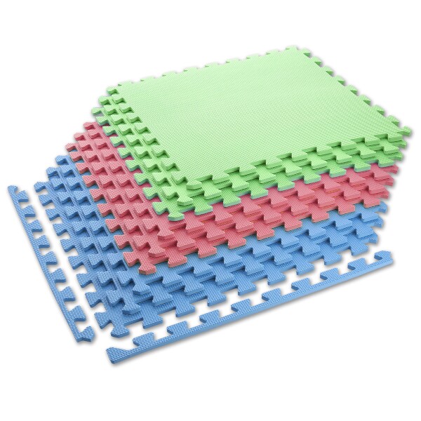 Ochranná puzzle podložka ONE Fitness MP10 zelená-modrá-červená Ochranná puzzle podložka ONE Fitness MP10 zelená-modrá-červená
