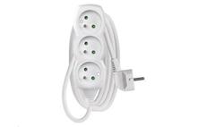 Prodlužovací kabel EMOS P0311 / 1,5 m / 3 zásuvky / bílý / PVC / 1 mm2