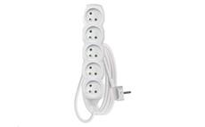 Prodlužovací kabel EMOS P0513R / 3 m / 5 zásuvek / bílý / PVC / 1,5 mm2