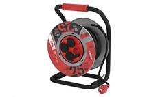 Prodlužovací kabel EMOS P084255 PROFI na bubnu 25 m / 4 zásuvky / černý / guma / 230 V / 1,5 mm2