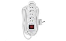 Prodlužovací kabel EMOS P1310 / 10 m / 3 zásuvky / s vypínačem / bílý / PVC / 1 mm2