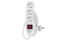 Prodlužovací kabel EMOS P1311 / 1,2 m / 3 zásuvky / s vypínačem / bílý / PVC / 1 mm2