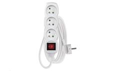 Prodlužovací kabel EMOS P1312 / 2 m / 3 zásuvky / s vypínačem / bílý / PVC / 1 mm2