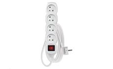Prodlužovací kabel EMOS P1413 / 3 m / 4 zásuvky / s vypínačem / bílý / PVC / 1 mm2