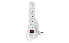 Prodlužovací kabel EMOS P1513 / 3 m / 5 zásuvek / s vypínačem / bílý / PVC / 1 mm2