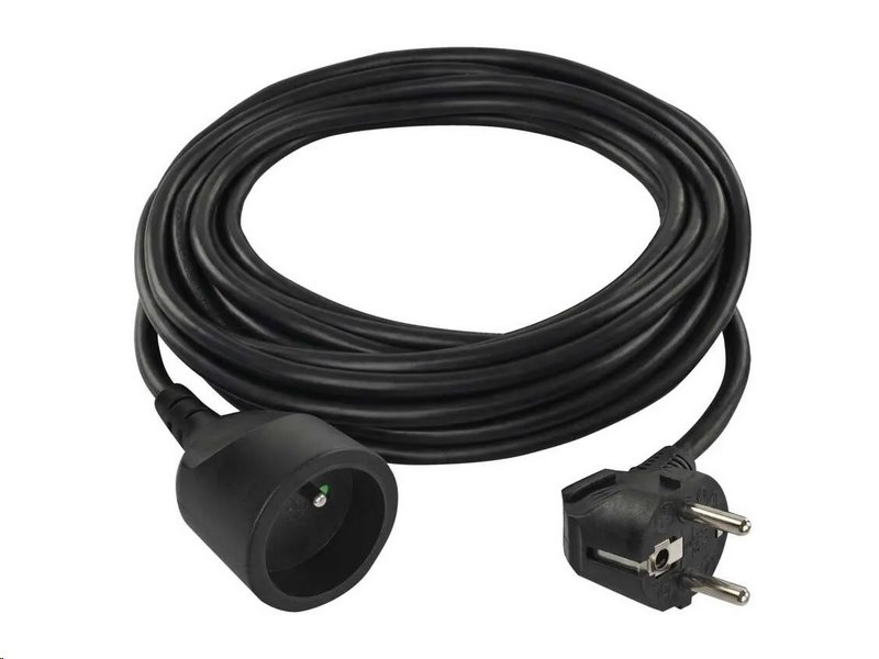 Prodlužovací kabel EMOS PC0115R / 5 m / 1 zásuvka / černý / PVC / 1,5 mm2 Prodlužovací kabel EMOS PC0115R / 5 m / 1 zásuvka / černý / PVC / 1,5 mm2