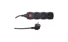 Prodlužovací kabel EMOS PC1313 / 3 m / 3 zásuvky / s vypínačem / černý / PVC / 1 mm2
