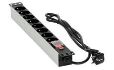 Prodlužovací přívod do Racku (19" RACK, 1U, AC 230V, vypínač, 8 zásuvek, kabel 1,8m)