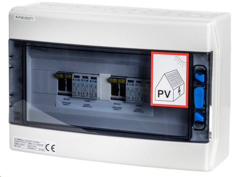 Rozváděč AZT DC2, T1+T2 IKA (1000V DC / 32A) pro 2 stringy IP65 certifikovaný Rozváděč AZT DC2, T1+T2 IKA (1000V DC / 32A) pro 2 stringy IP65 certifikovaný