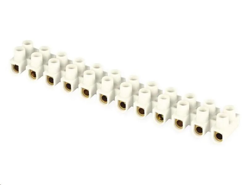 Šroubová svorkovnice 12× 4–6mm2, 450 V, bílá, EMOS A4102 Šroubová svorkovnice 12× 4–6mm2, 450 V, bílá, EMOS A4102