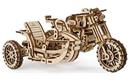Ugears 3D dřevěné mechanické puzzle UGR-10 Motorka (scrambler) s vozíkem 