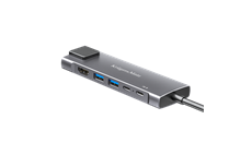 USB Adaptér 6v1 Kruger&Matz KM0391.2  (HUB) typu C na HDMI/2x USB3.0/2x USB typu C/RJ45